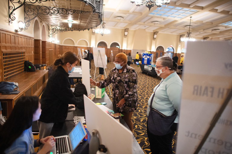 people attending the mental health fair